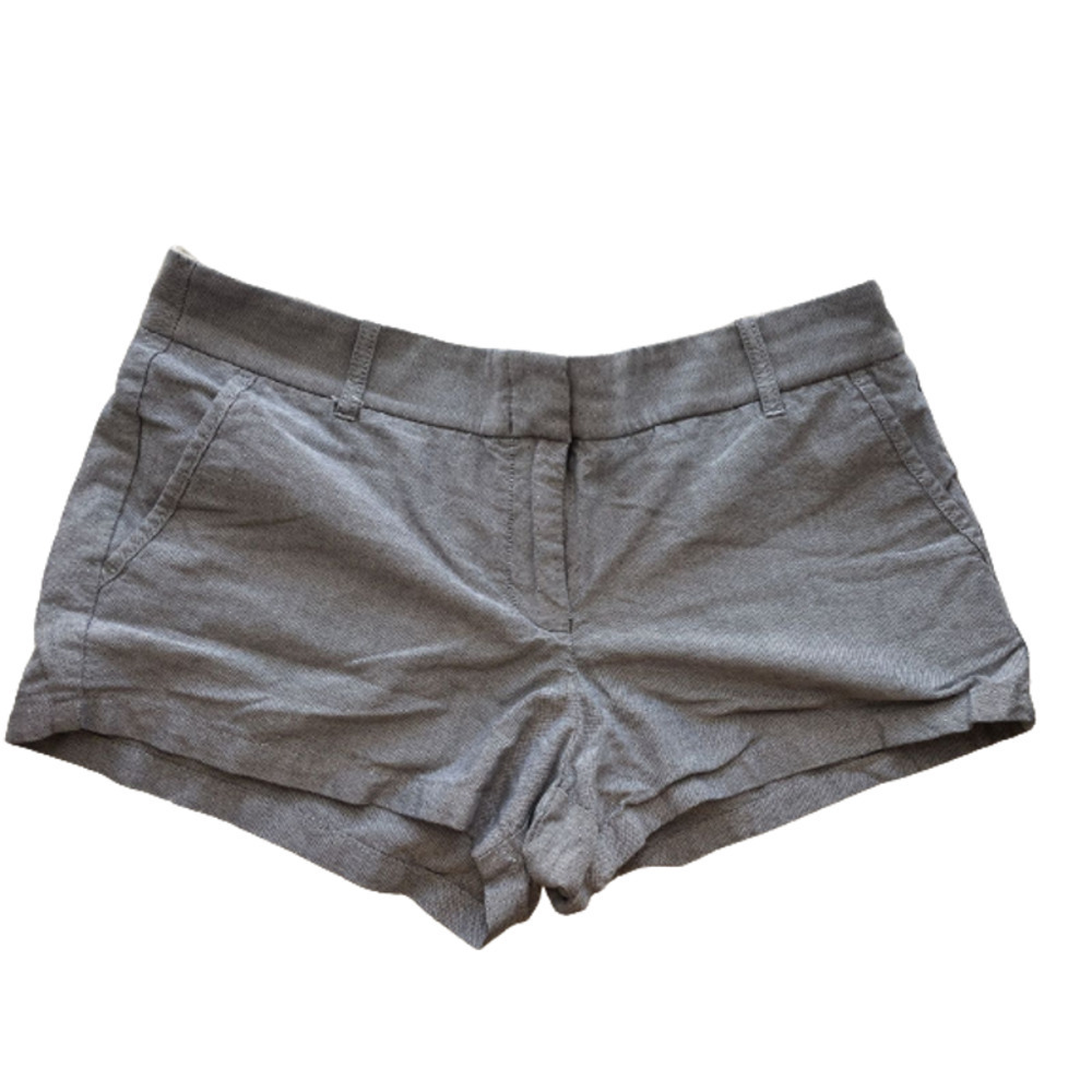 J. Crew Factory Womens Chambray Blue Chino Shorts Mid Rise Size 8